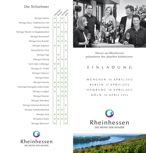 Einladungsflyer Rheinhessen-Weintournee 2012